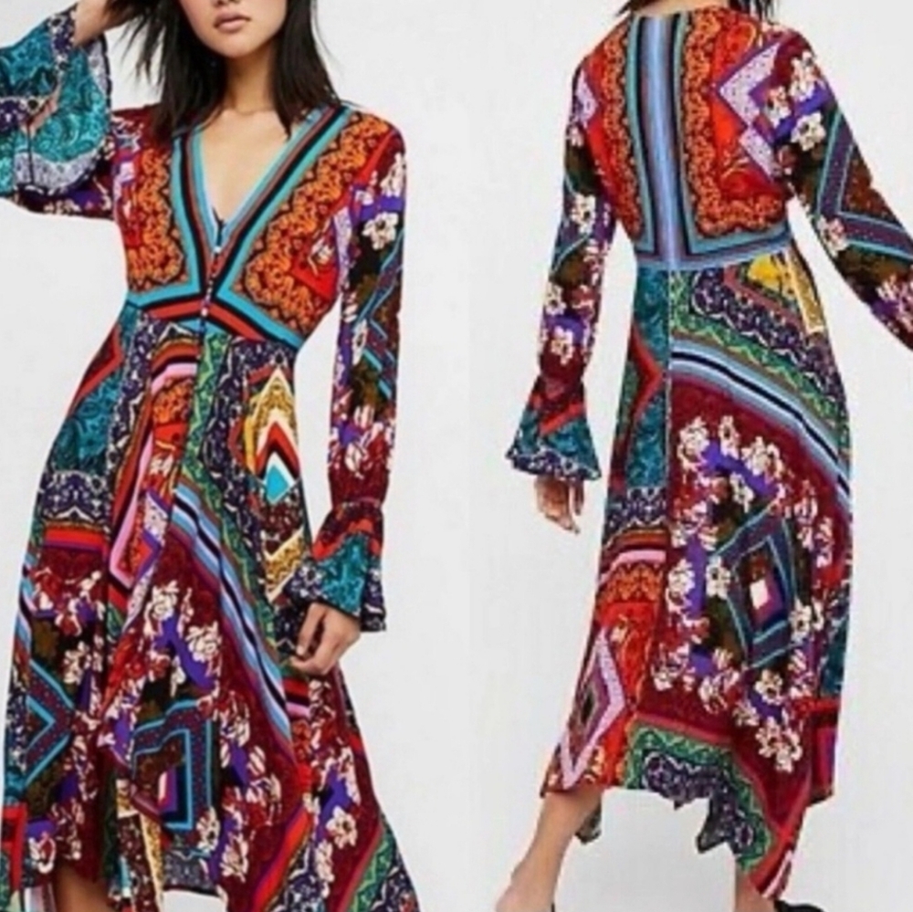Free people maxi dress gypsies boho witchy Y2k